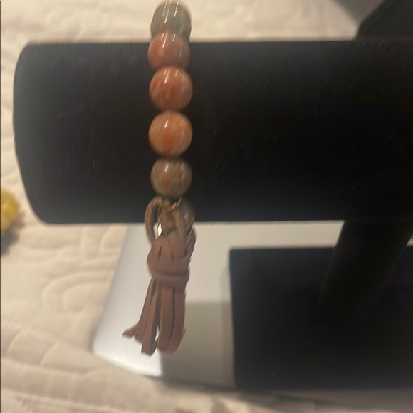 Beaded Leather Bracelet - Picture 1 of 3